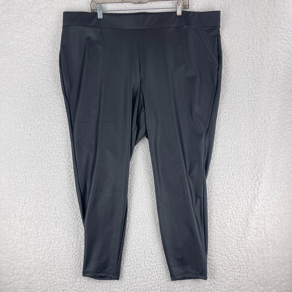 Torrid Black Pull On‎ Elastic Waist Faux Leather Pants Womens Skinny Leg Size 4X